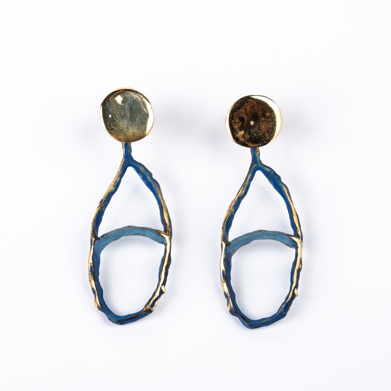 two blue bronze earrings...