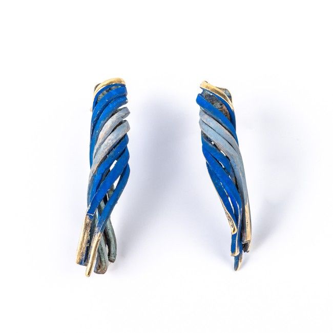 Bronze Earrings Two Blue...