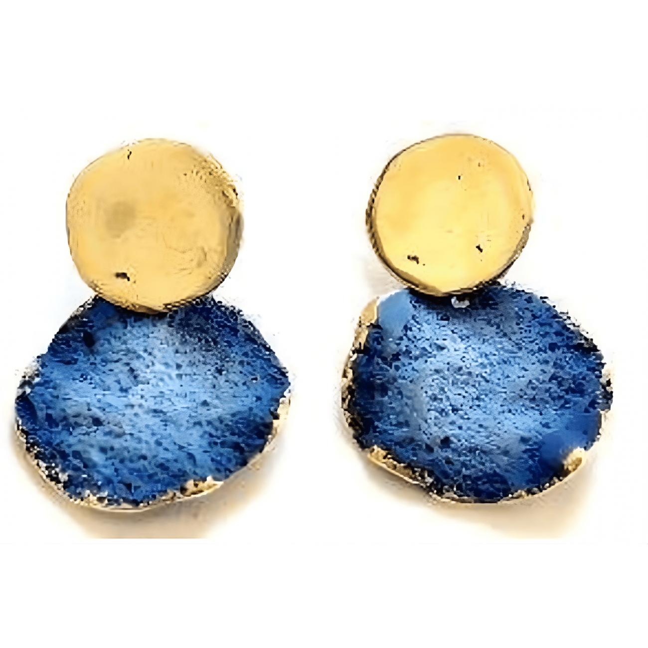 Pendientes en bronce azul...
