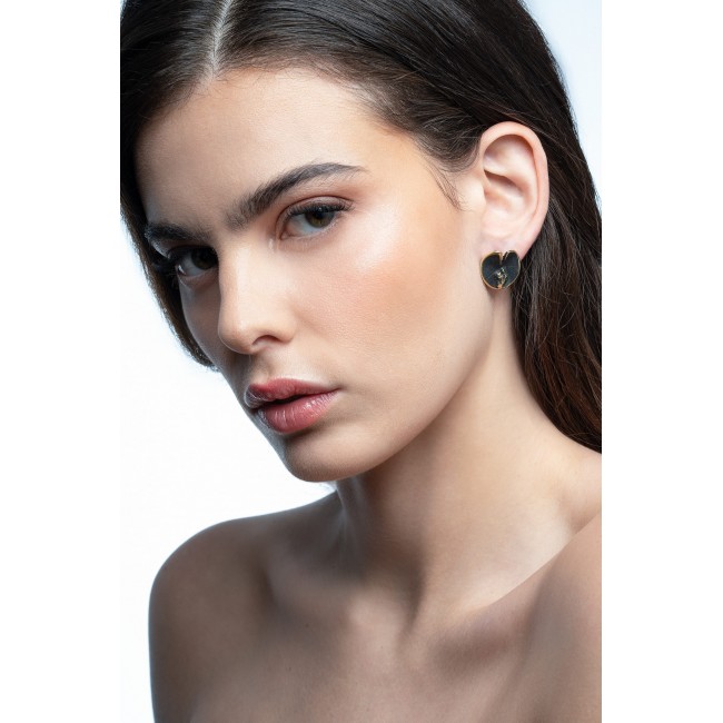 Bronze button earrings...