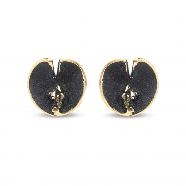 Bronze button earrings...