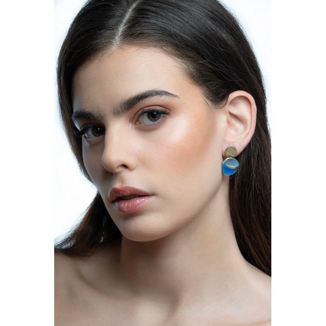 Arracades en bronze verd de...