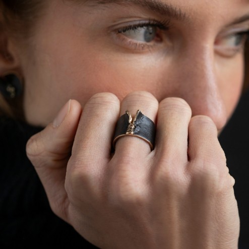 ANILLO NEGRO SHINNY DIAMOND
