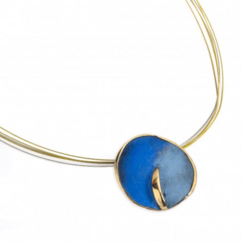 COLLAR DOS AZULES SOL Y LUNA