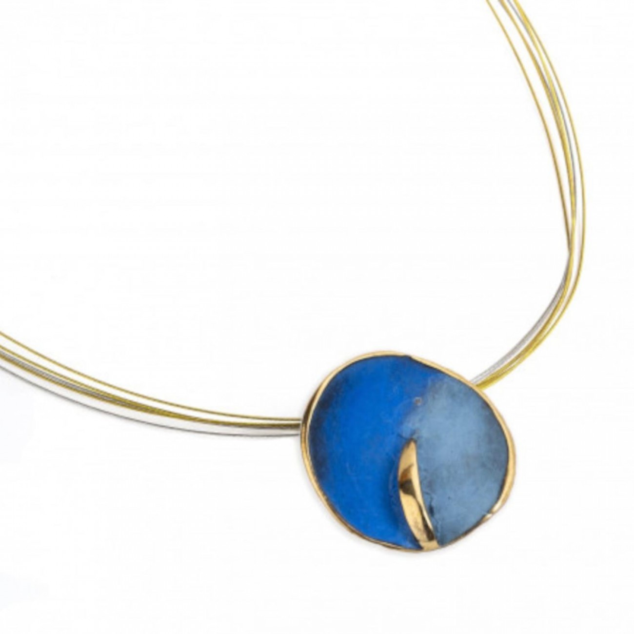 COLLAR DOS AZULES SOL Y LUNA