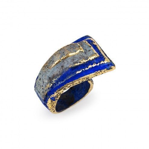 Anillo en bronce azul de la...