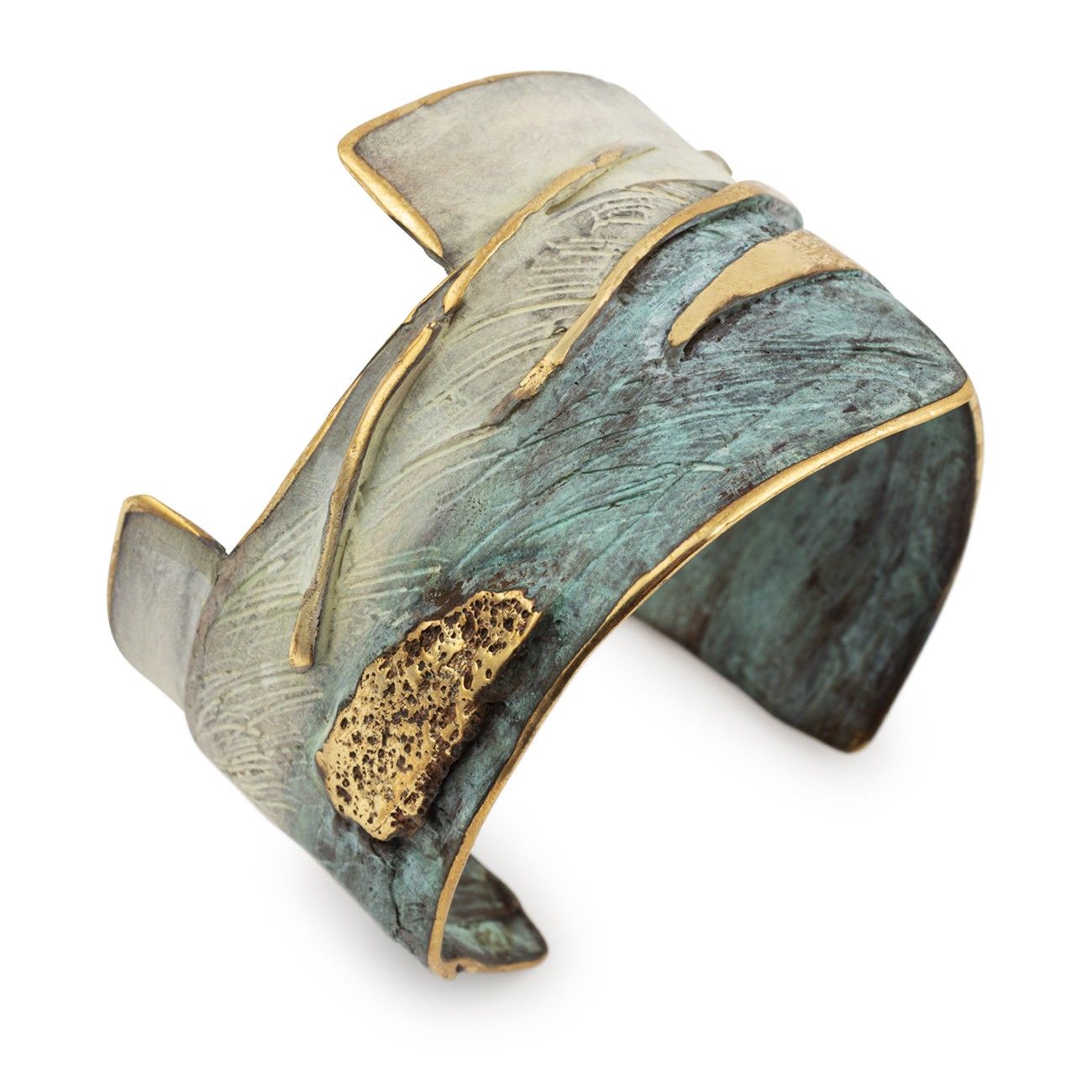 Pulsera en bronce verde y...