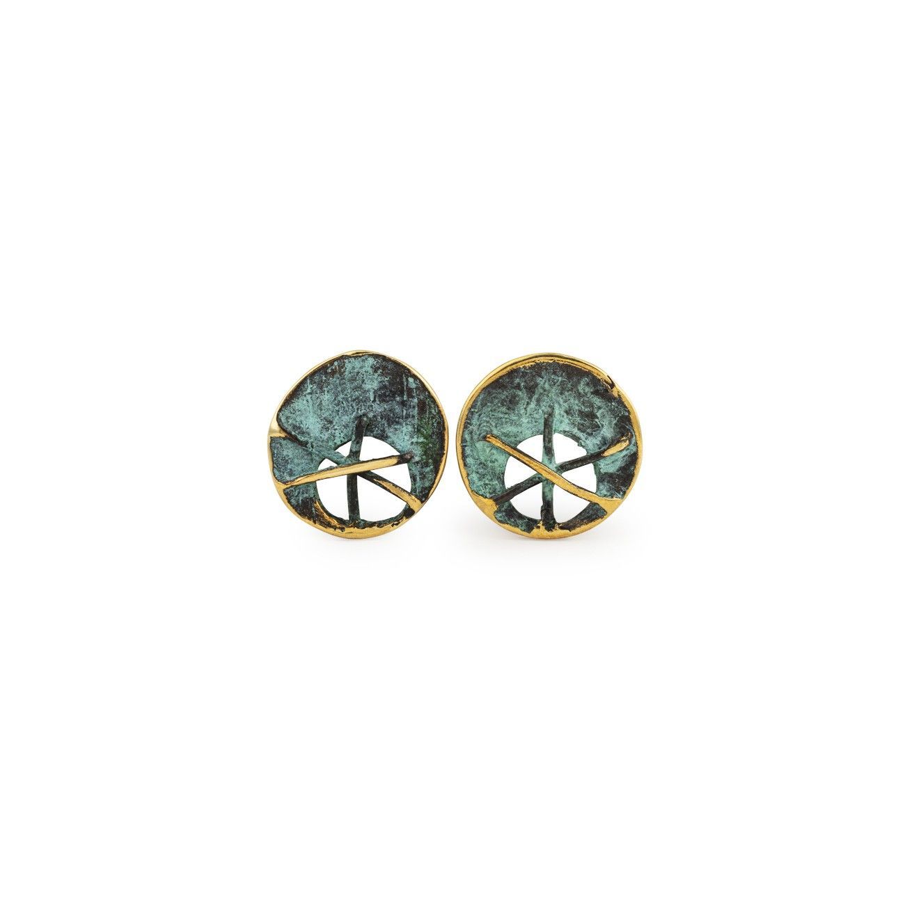 Pendientes en bronce verde...