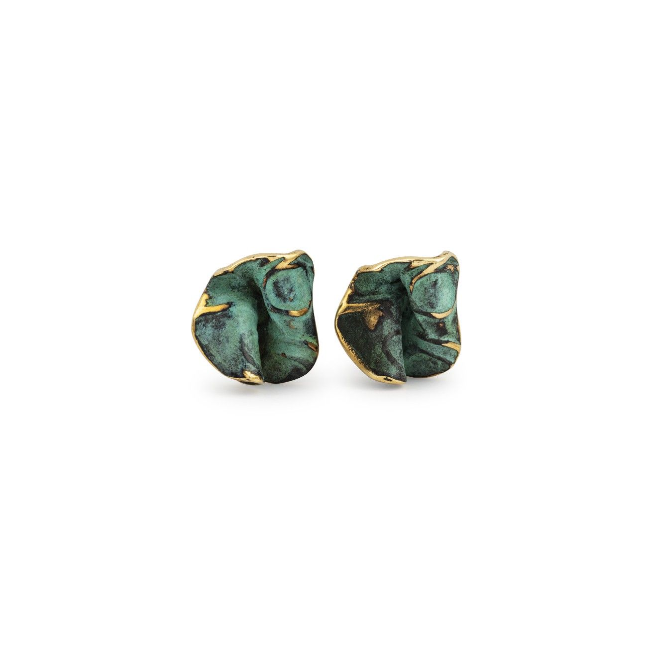 Pendientes en bronce verde...